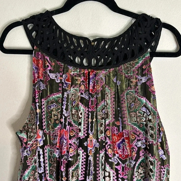 Moulinette Soeurs Linnea Velvet Metallic Swing Dress Size Large - Picture 10 of 12